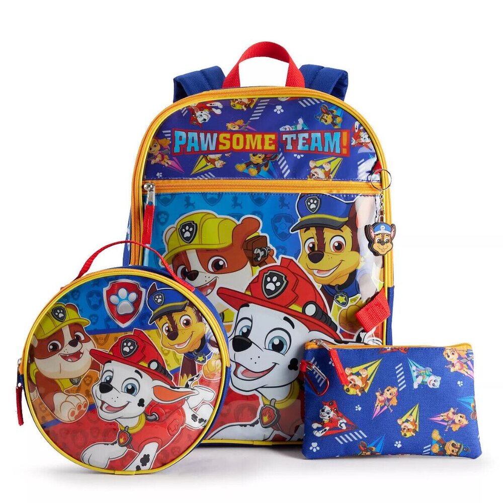 Paw Patrol Large Backpack and Lunchbox 5-Piece Set New with Tags Nickelodeon's